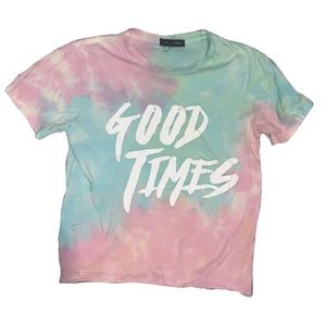 L.A. hearts good times tiedye cropped tee